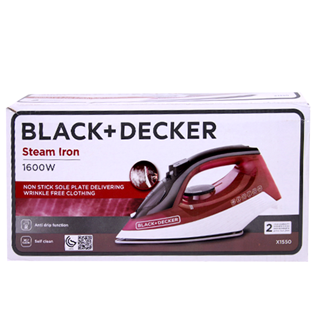 BLACK+DECKER Steam Iron With Anti Drip (X1550-B5) - 1600W